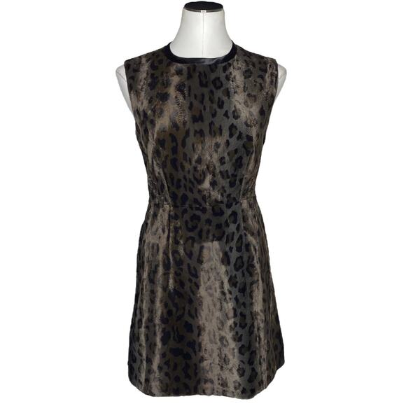 Sportmax Code Faux Fur Leopard Print Dress size US 8 - Picture 2 of 13